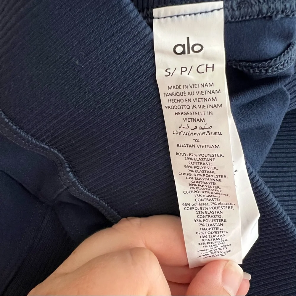Alo Yoga Alosoft Head Start Legging Navy Blue High Waist Performance Wear Size S - Picture 9 of 10